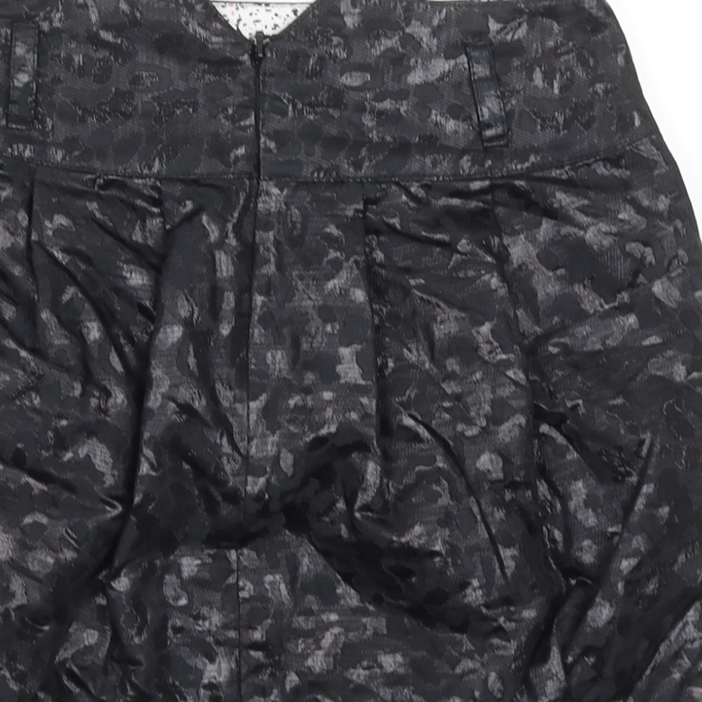 River Island Womens Black Geometric Polyester Tulip Skirt Size 6 Zip