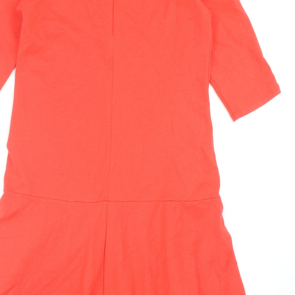 ESMARA Womens Red Cotton Trapeze & Swing Size S Round Neck Zip