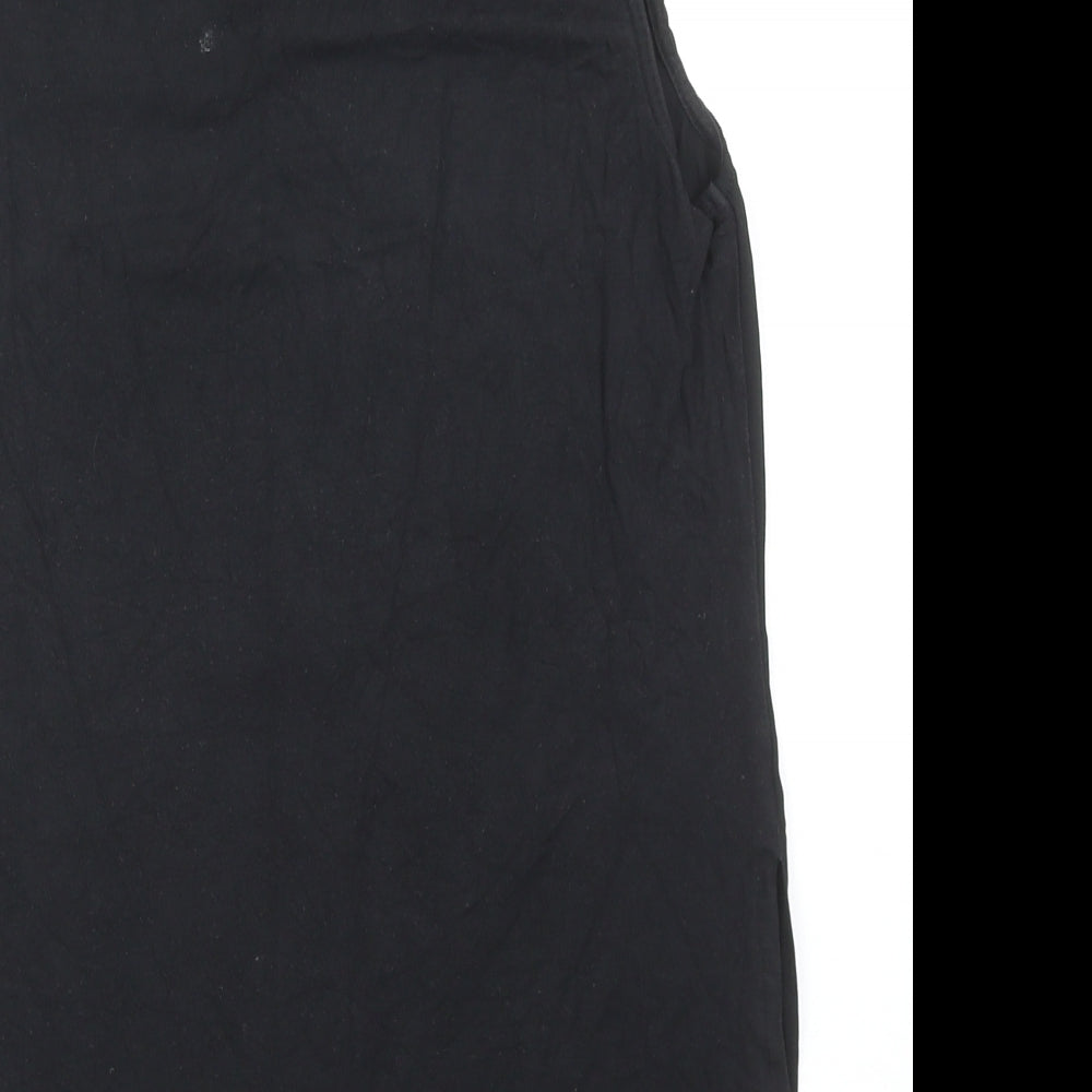 New Look Womens Black Viscose Basic Tank Size 10 Round Neck