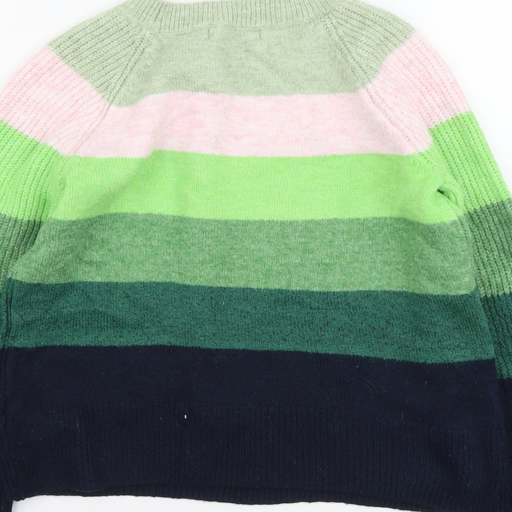 Marks & Spencer Womens Multicoloured Round Neck Striped Acrylic Pullover Jumper Size XS
