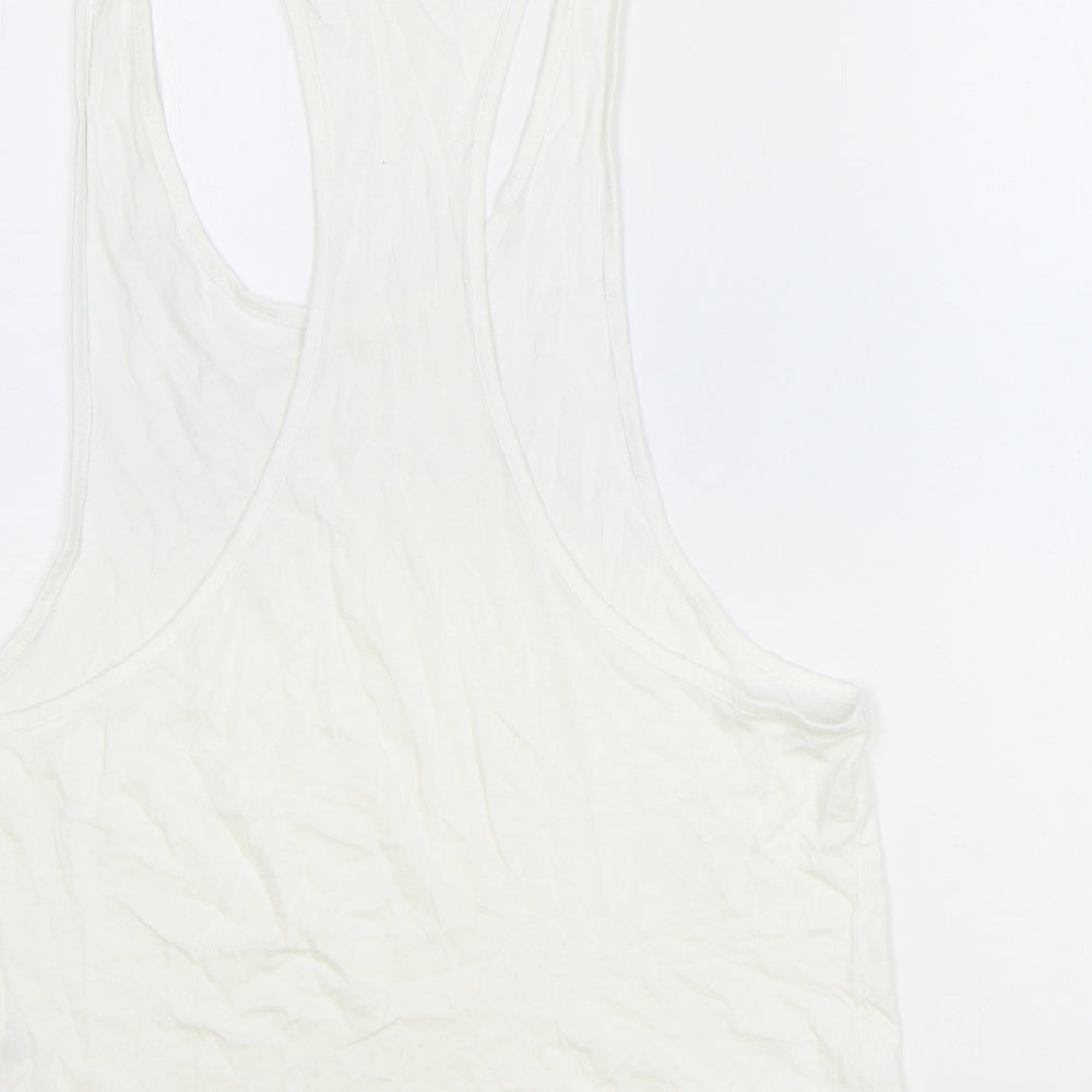 ASOS Womens White 100% Cotton Basic Tank Size M Scoop Neck