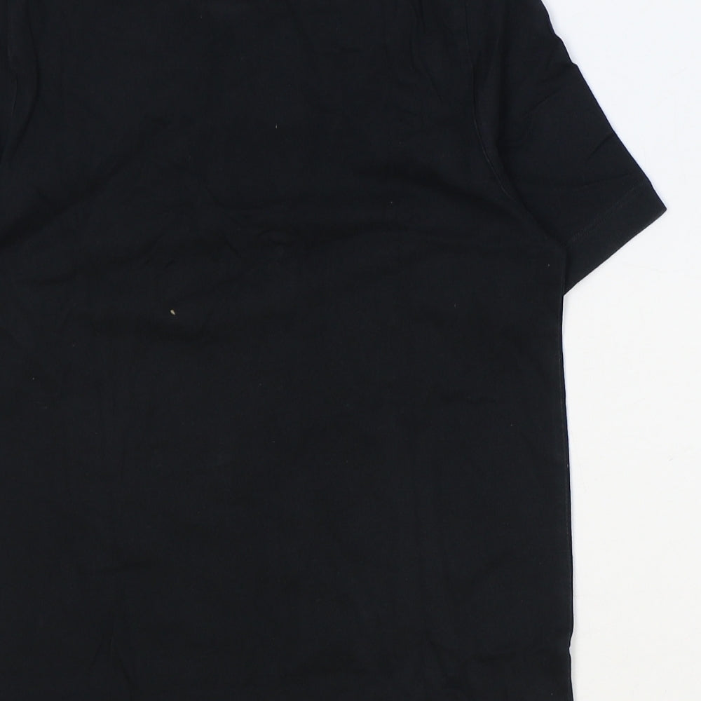 Amazon Boys Black 100% Cotton Basic T-Shirt Size M Round Neck Pullover - Dinosaur