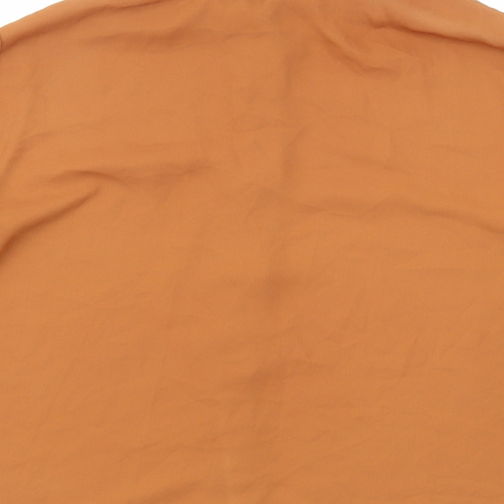Love Womens Brown Polyester Basic Button-Up Size M Collared