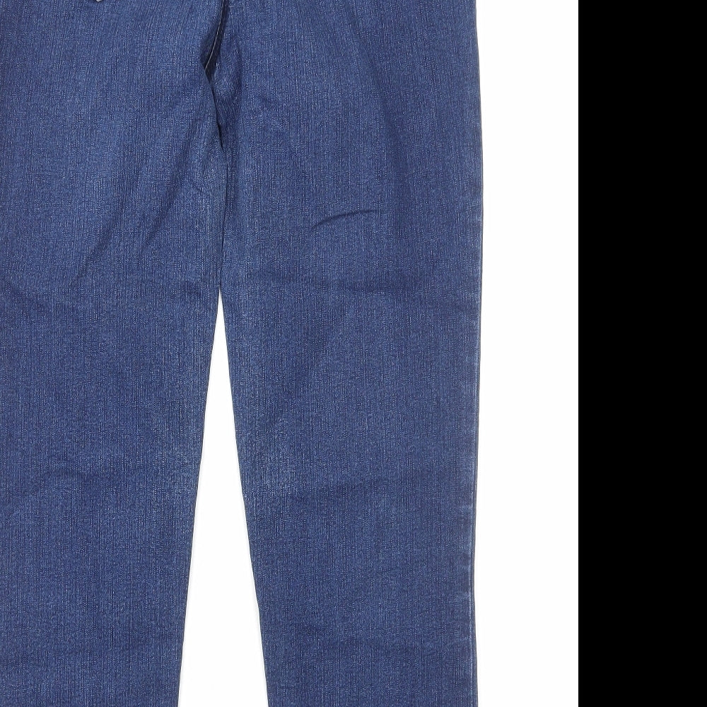 Preworn Womens Blue Cotton Skinny Jeans Size 14 Regular Zip