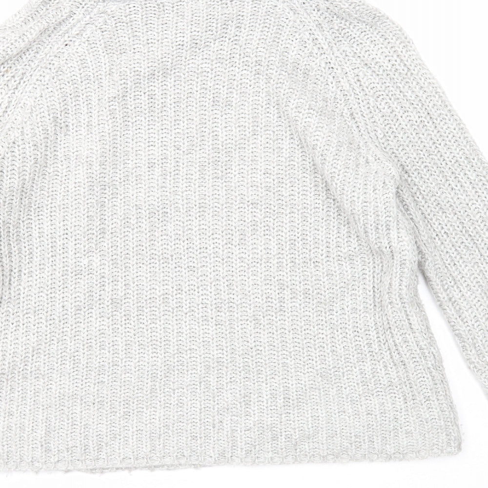 Amara Womens Grey Roll Neck Acrylic Pullover Jumper Size 12