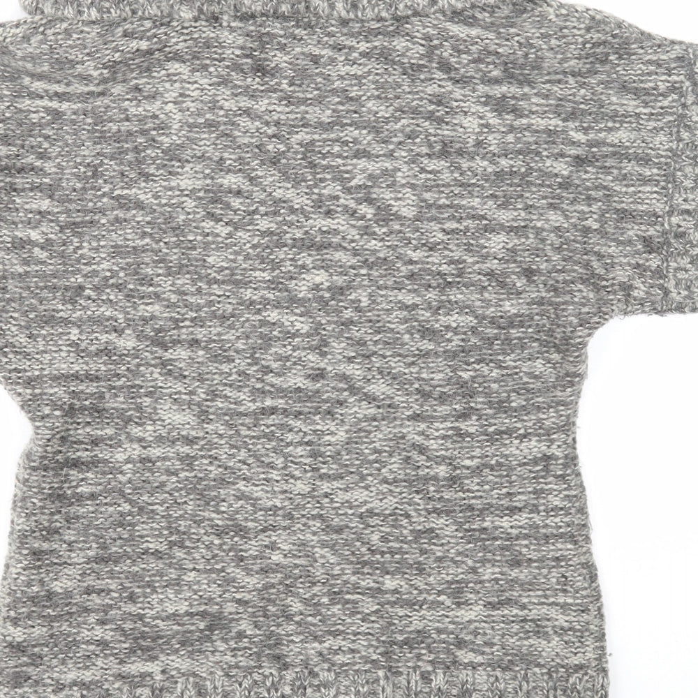 Like love Womens Grey Roll Neck Acrylic Pullover Jumper Size M