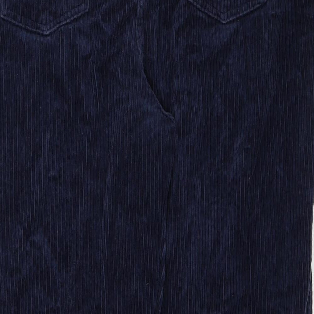 Marks and Spencer Womens Blue Cotton Trousers Size 16 Regular Zip
