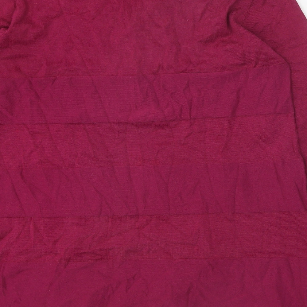 Cha Cha Womens Pink V-Neck Cotton Pullover Jumper Size L - Snap Closure