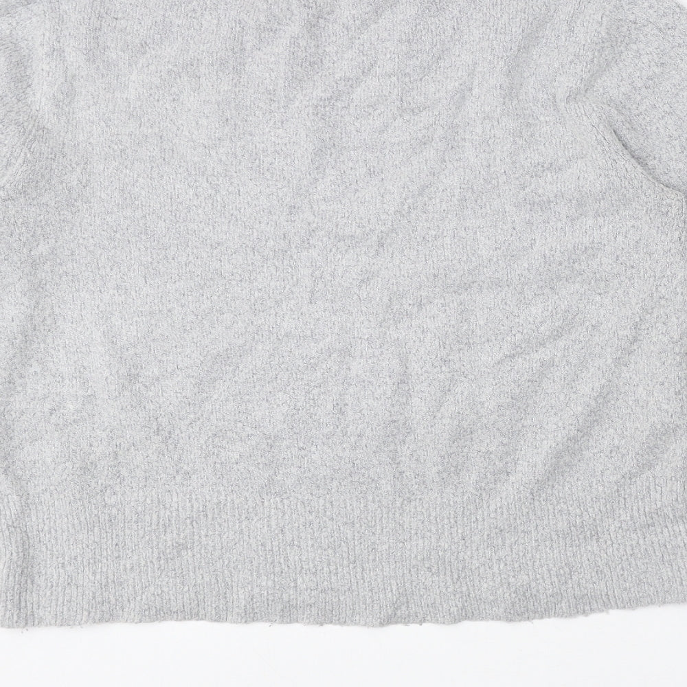 Oasis Womens Grey Scoop Neck Acrylic Pullover Jumper Size L