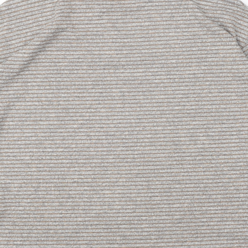 Marks and Spencer Womens Grey Mock Neck Polyester Pullover Jumper Size 16