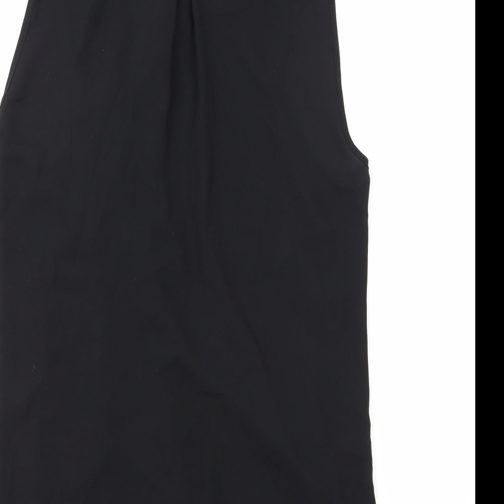 Dorothy Perkins Womens Black Viscose Basic Tank Size 12 Collared