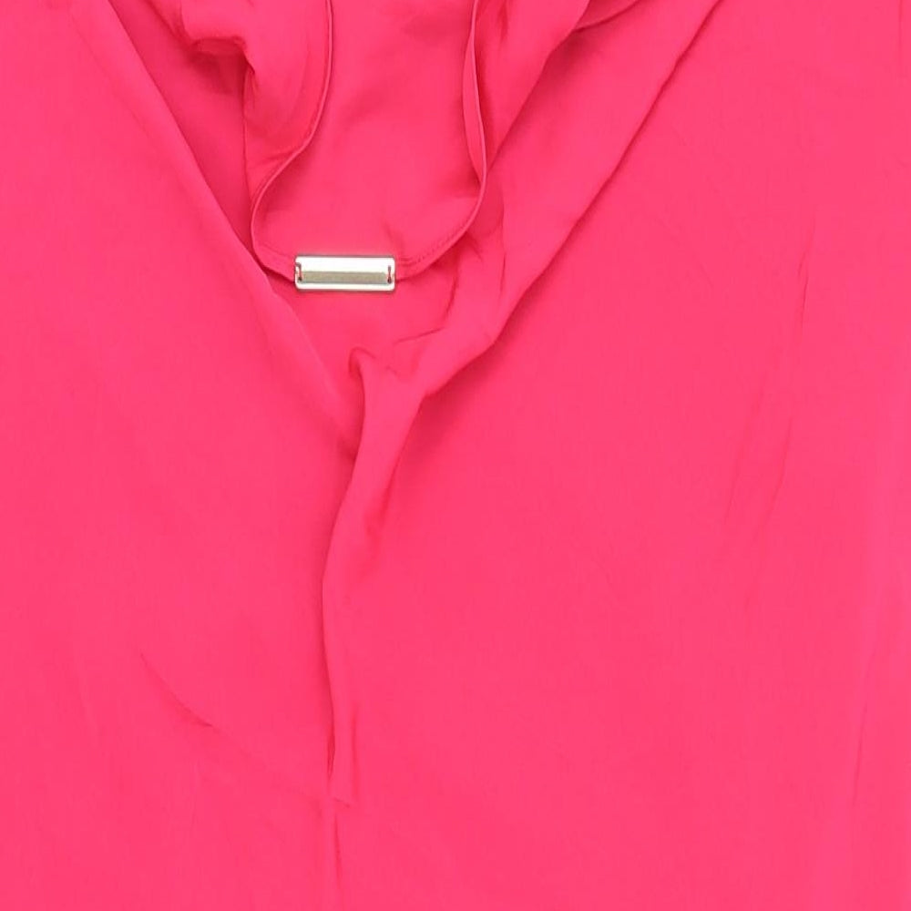 Zara Womens Pink Acetate Shift Size S Boat Neck Pullover