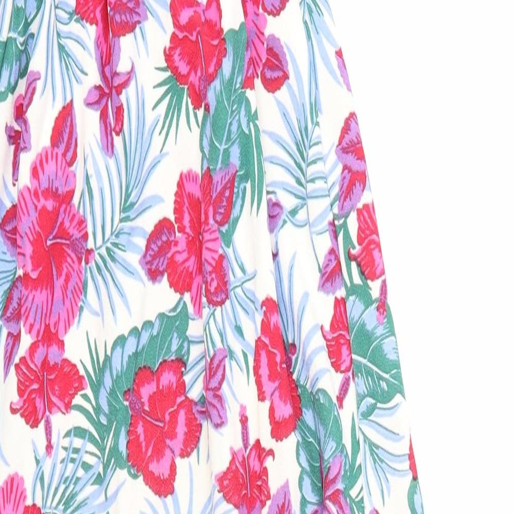 Daisy Street Womens Multicoloured Floral Polyester A-Line Size 10 Boat Neck Pullover