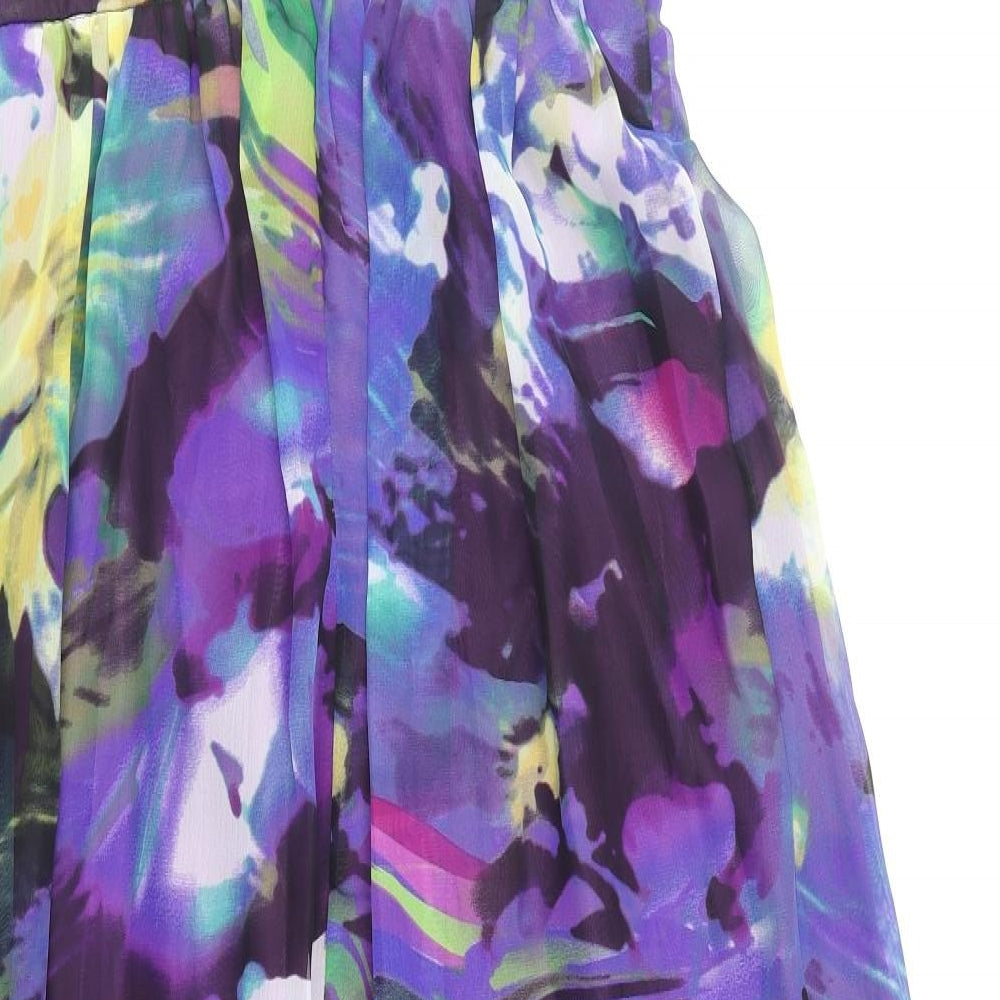 Oleg Cassini Womens Multicoloured Geometric Polyester Maxi Size 6 Sweetheart Pullover