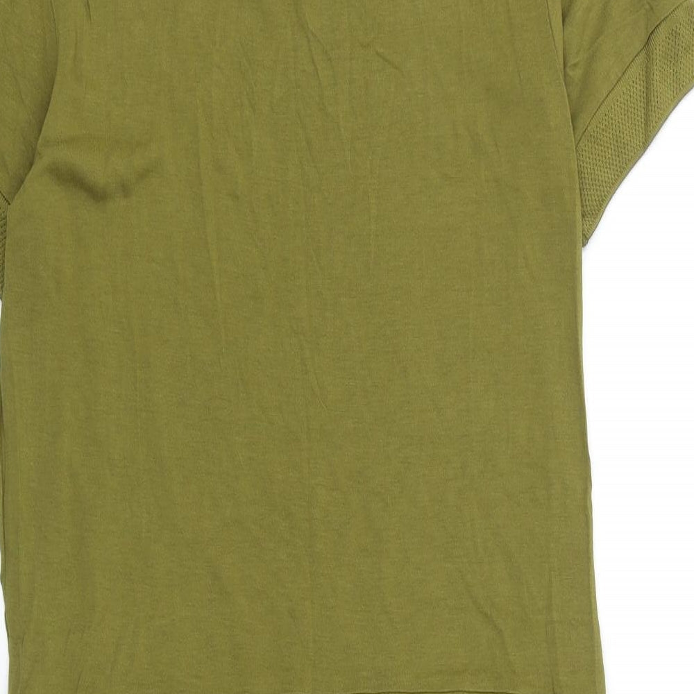 NEXT Womens Green Viscose T-Shirt Dress Size 10 Boat Neck Pullover - Cold Shoulder