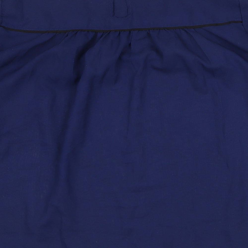 H&M Womens Blue Polyester Basic Blouse Size 10 Round Neck