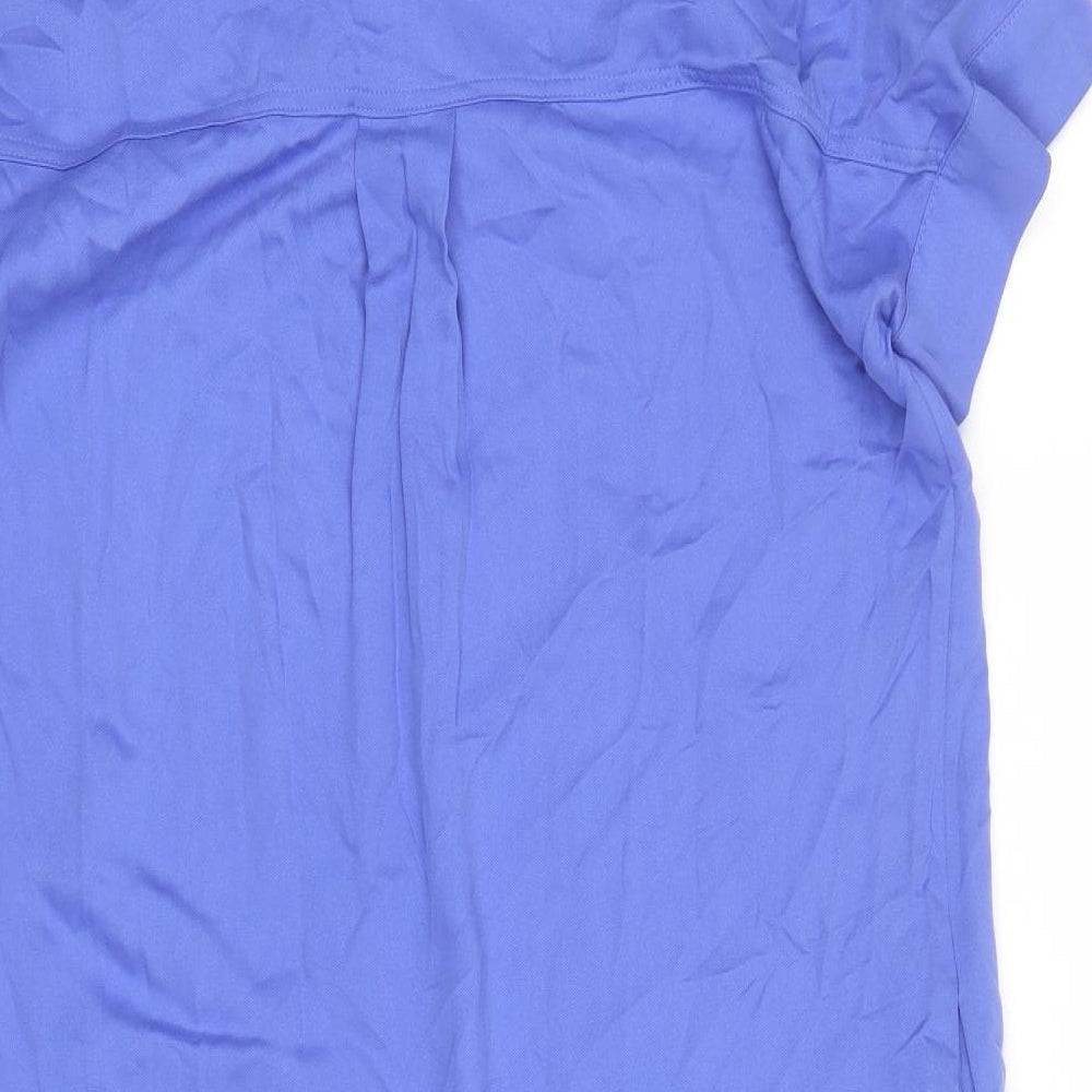 Marks & Spencer Womens Purple Viscose Shirt Dress Size 10 Collared Pullover