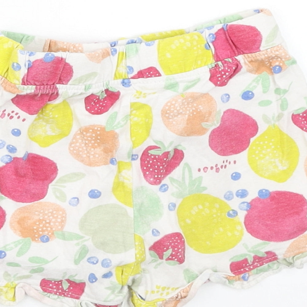 Primark Girls Multicoloured Geometric Cotton Cropped Trousers Size 24 Months Pullover - Fruit Pattern