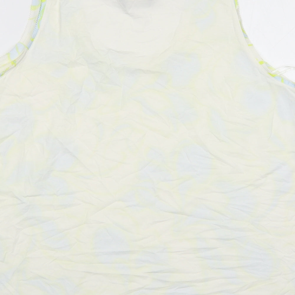 Marks & Spencer Womens White Geometric Polyester Basic Tank Size 18 Scoop Neck
