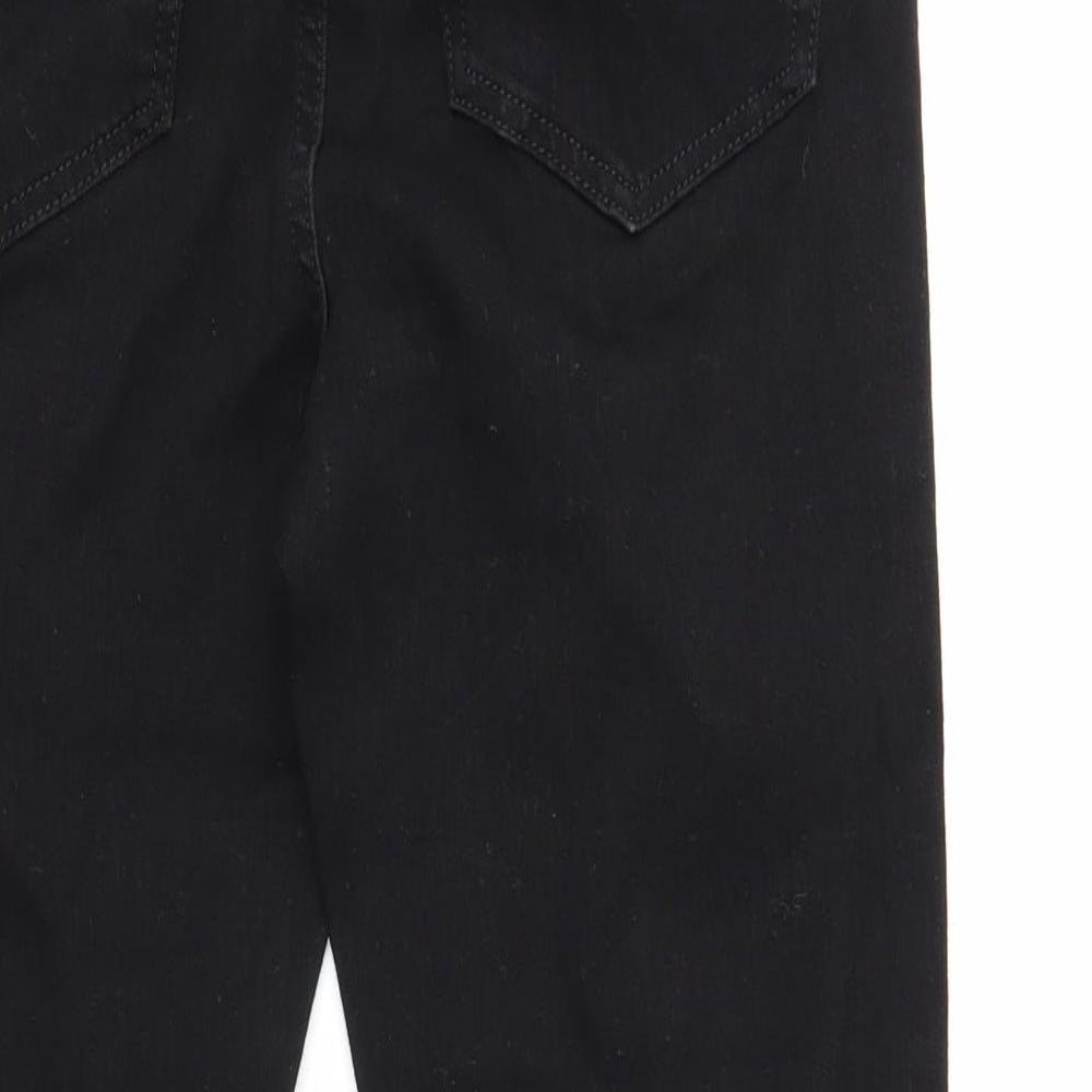Marks & Spencer Womens Black Cotton Skinny Jeans Size 10 Regular Zip