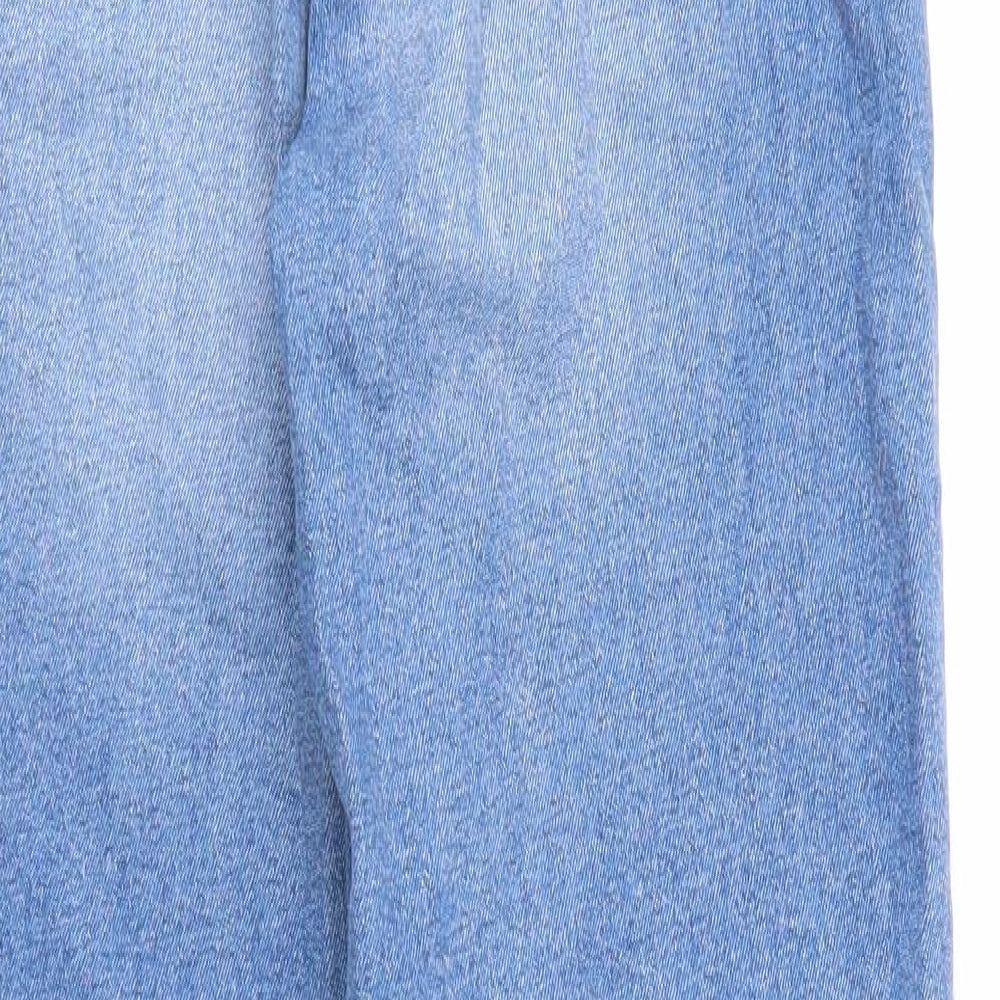 Divided Womens Blue Cotton Straight Jeans Size 6 Regular Zip