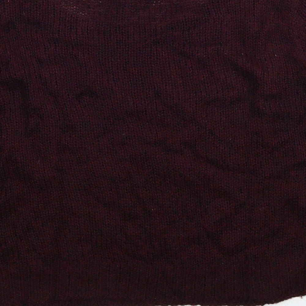 Divided by H&M Womens Red Scoop Neck Acrylic Pullover Jumper Size XS