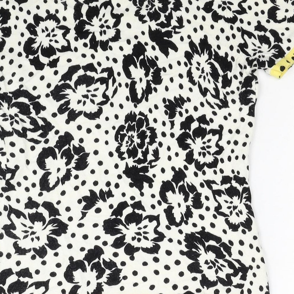 Precis Womens Multicoloured Floral Viscose Basic T-Shirt Size XS Round Neck