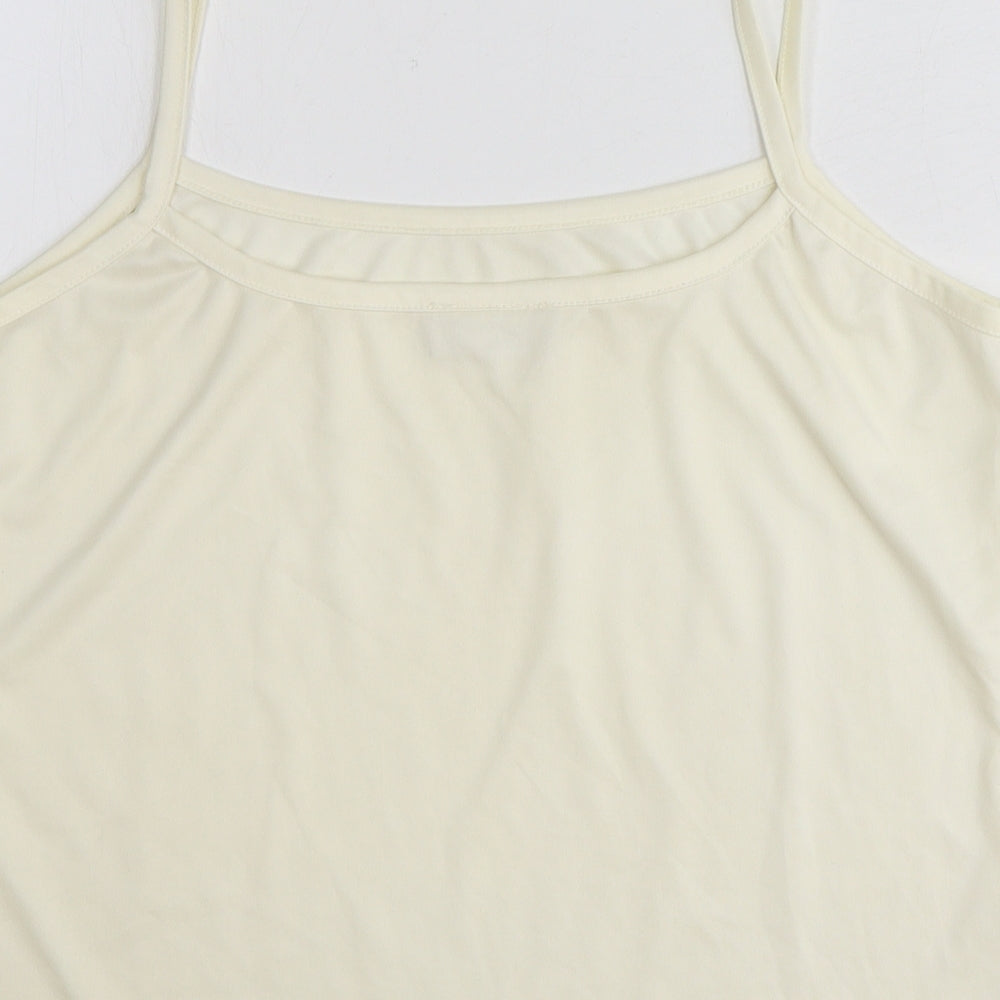 Wallis Womens Ivory Polyester Basic Tank Size 16 Square Neck