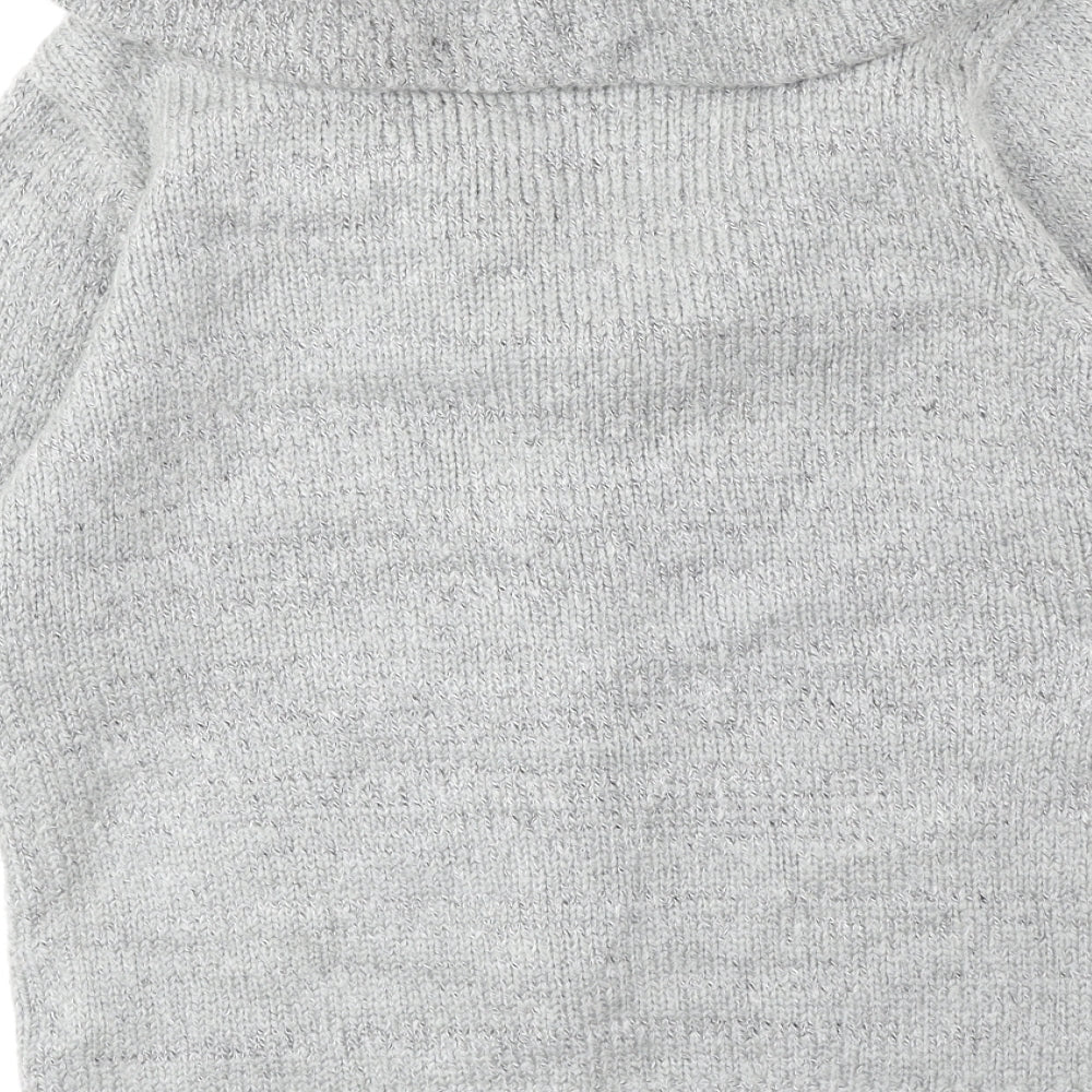 B-Soul Womens Grey Collared Acrylic Cardigan Jumper Size L