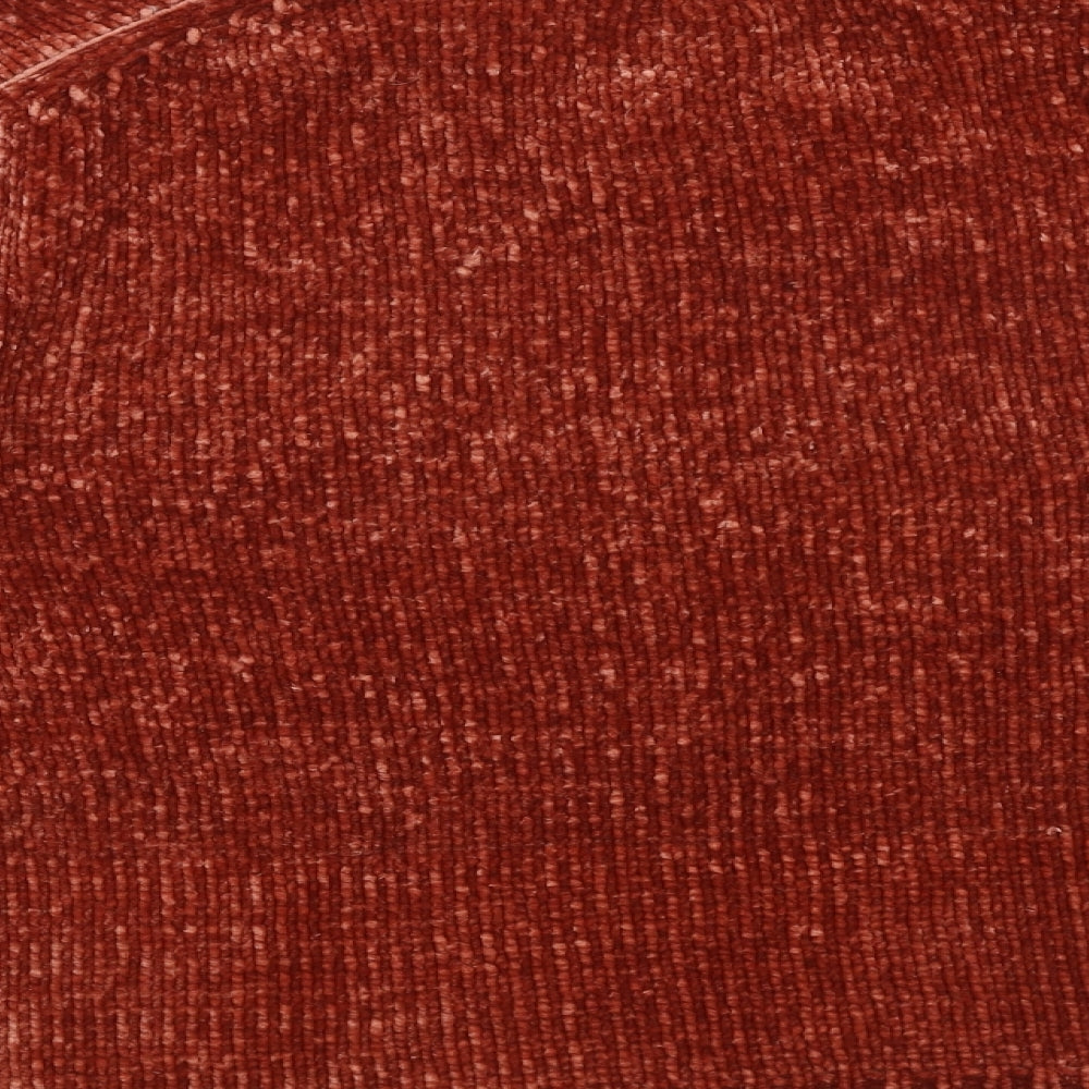Zara Womens Red V-Neck 100% Cotton Pullover Jumper Size M