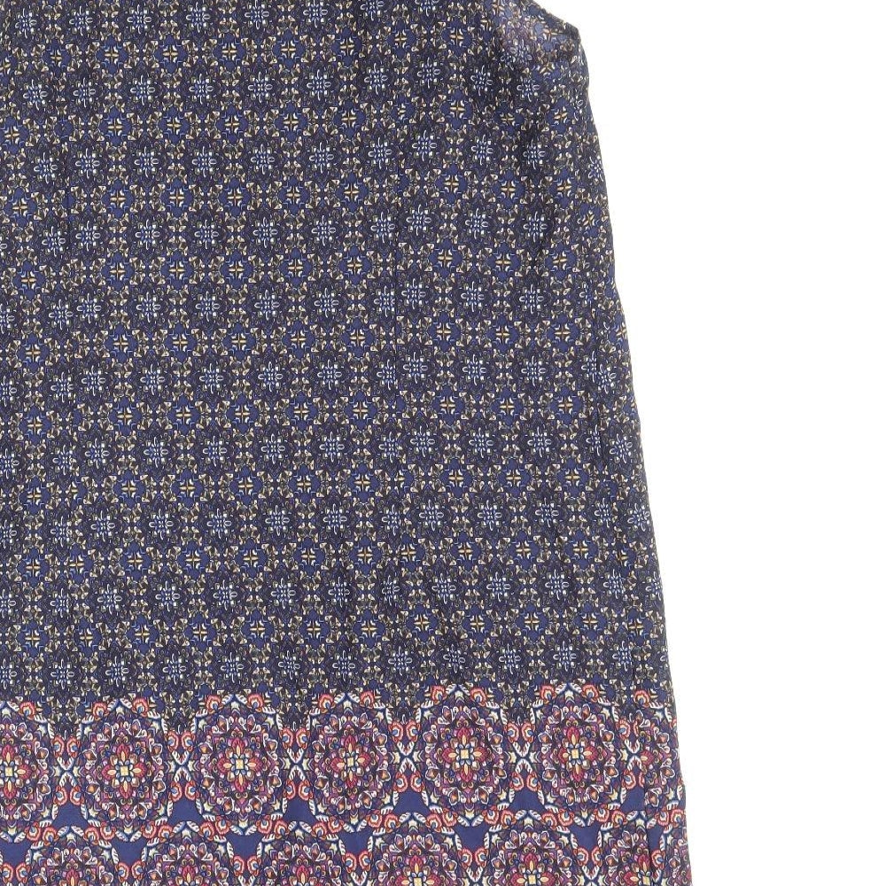 New Look Womens Multicoloured Geometric Polyester A-Line Size 14 Round Neck