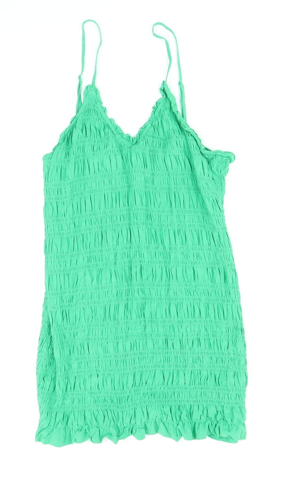 h&m green slip dress Dark dusty green Tie-back Slip Dress for kids