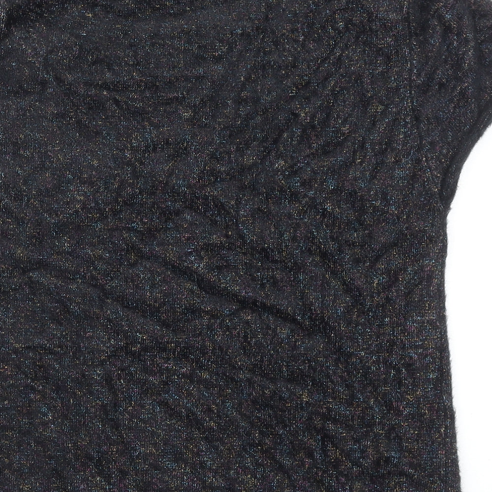Zara Womens Black Round Neck Nylon Pullover Jumper Size M