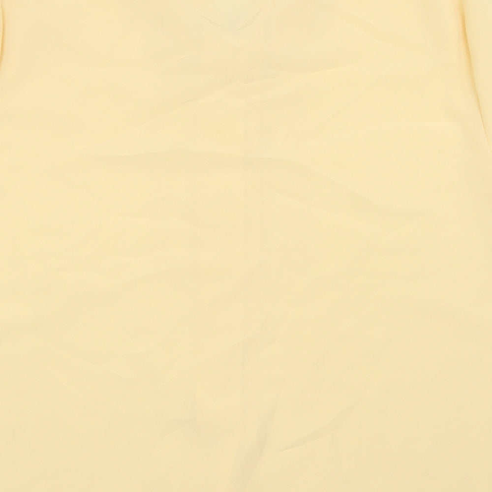 Design Essentials Womens Yellow Polyester Basic Button-Up Size 18 Collared