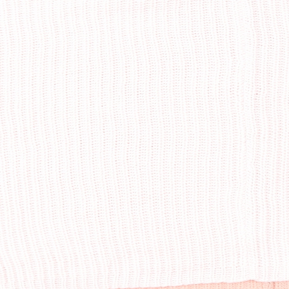 Threadbare Womens Pink Mock Neck Acrylic Pullover Jumper Size 10