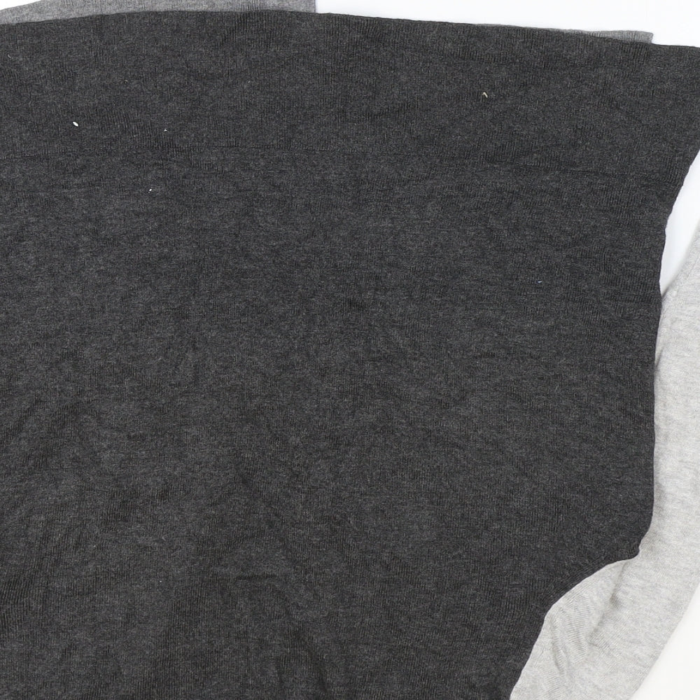Marks & Spencer Womens Grey V-Neck Viscose Cardigan Jumper Size 10
