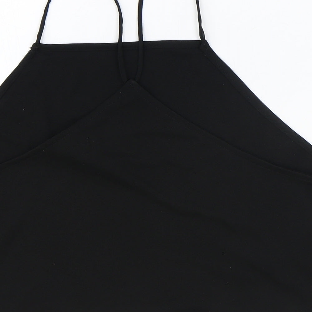 Divided by H&M Womens Black Polyester Cropped Tank Size M Halter