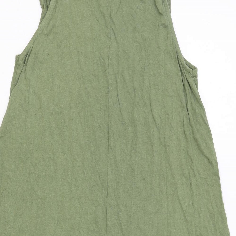Pull&Bear Womens Green Viscose A-Line Size M Round Neck Pullover