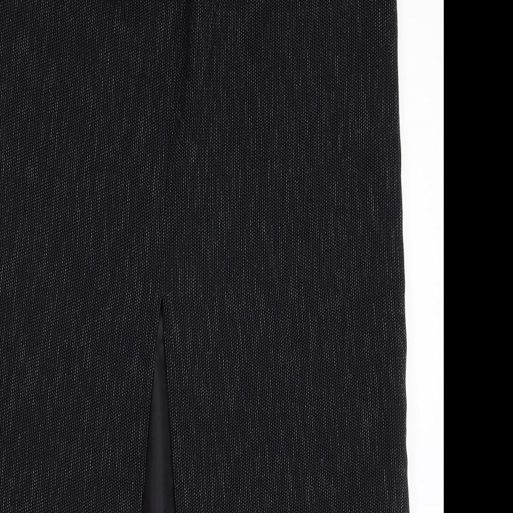 Preworn Womens Black Polyester Straight & Pencil Skirt Size 12 Zip