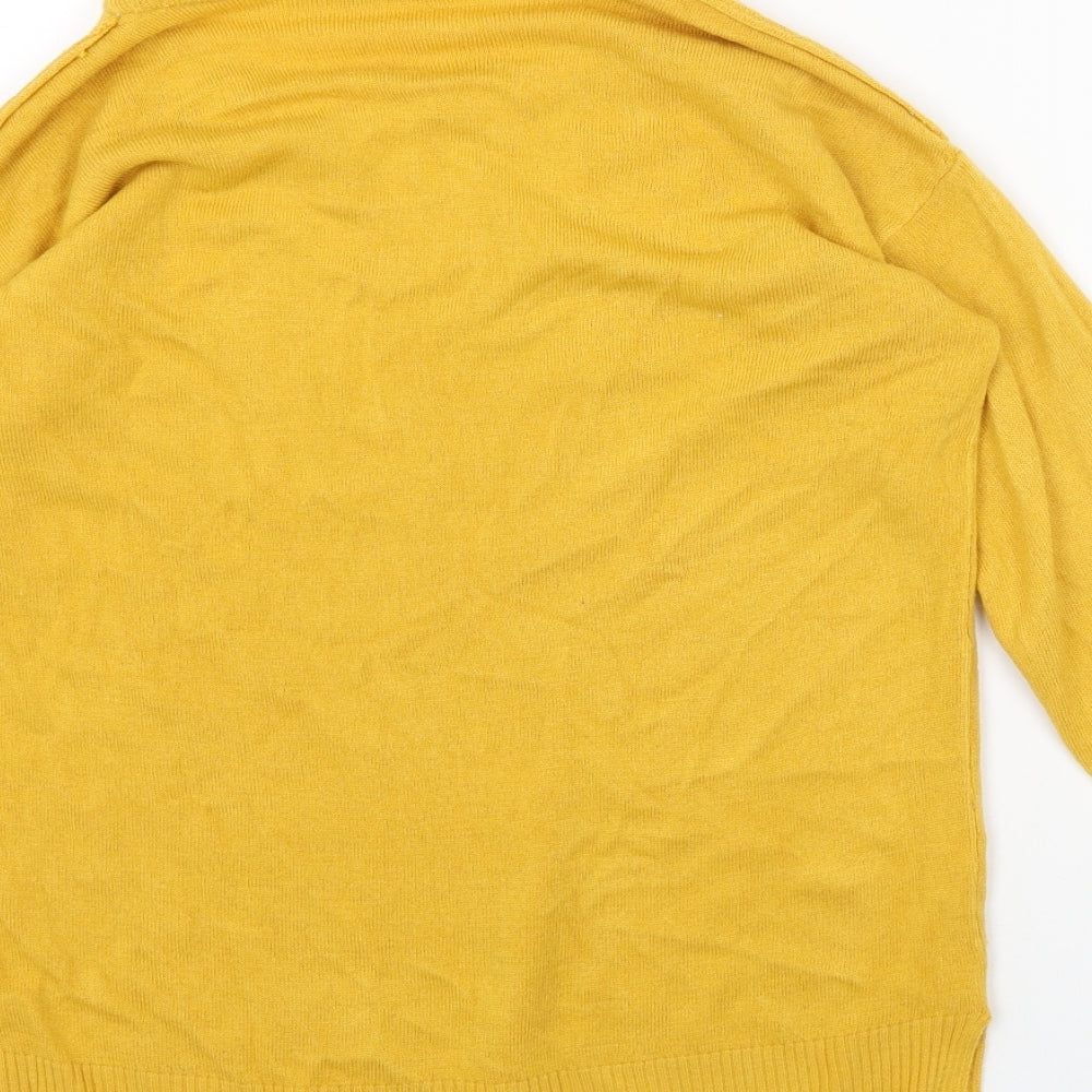 Select Womens Yellow Scoop Neck Acrylic Pullover Jumper Size L