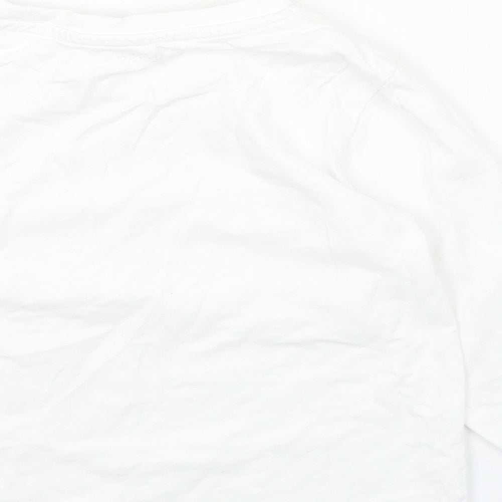 Studio Girls White Cotton Basic T-Shirt Size 3-4 Years Round Neck Pullover