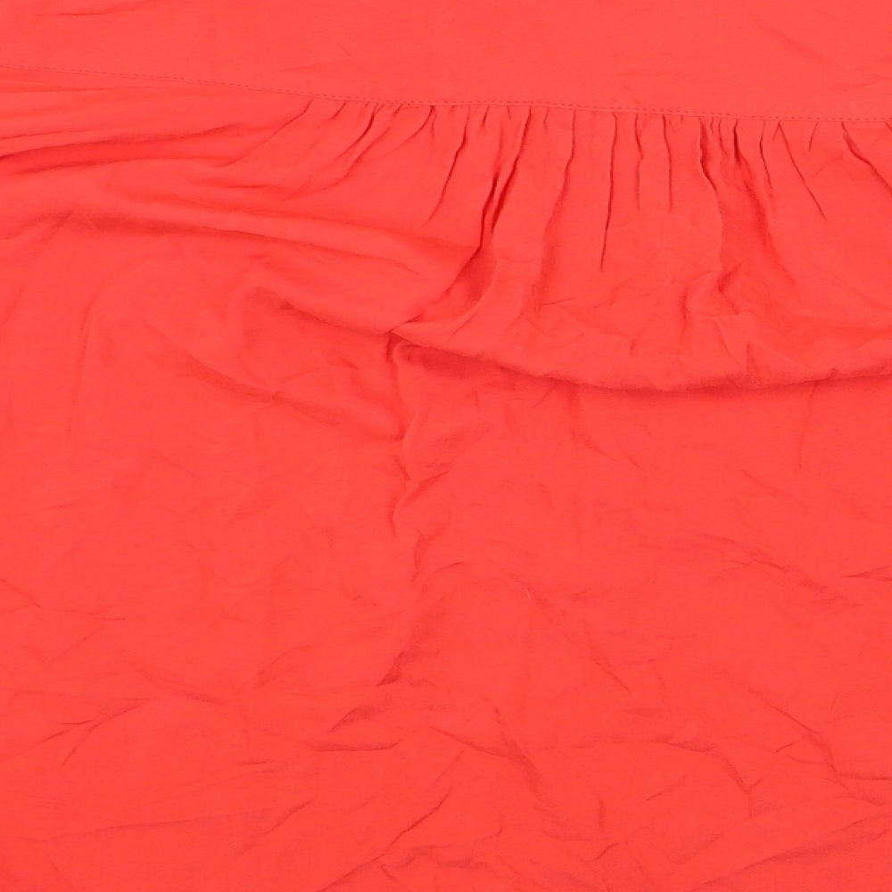 Marks and Spencer Womens Red Viscose Basic Blouse Size 20 V-Neck