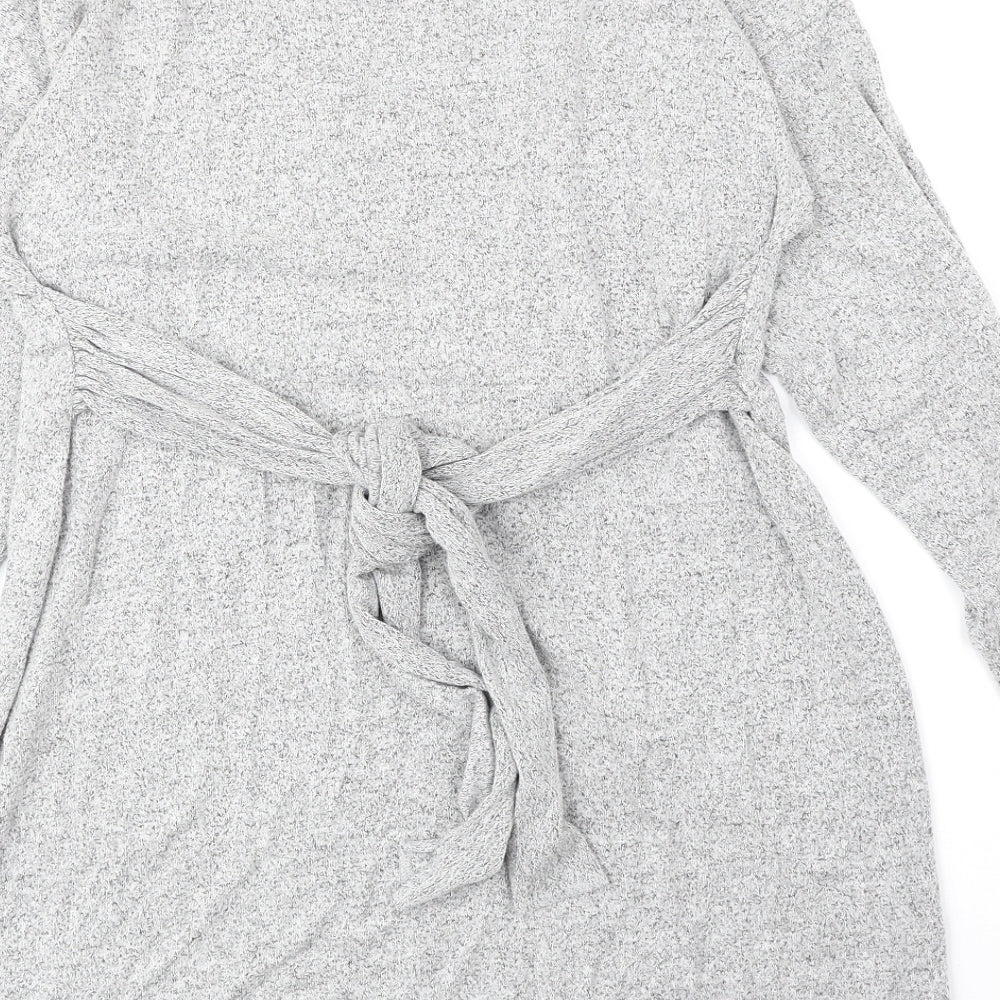 Topshop Womens Grey Round Neck Viscose Pullover Jumper Size 12