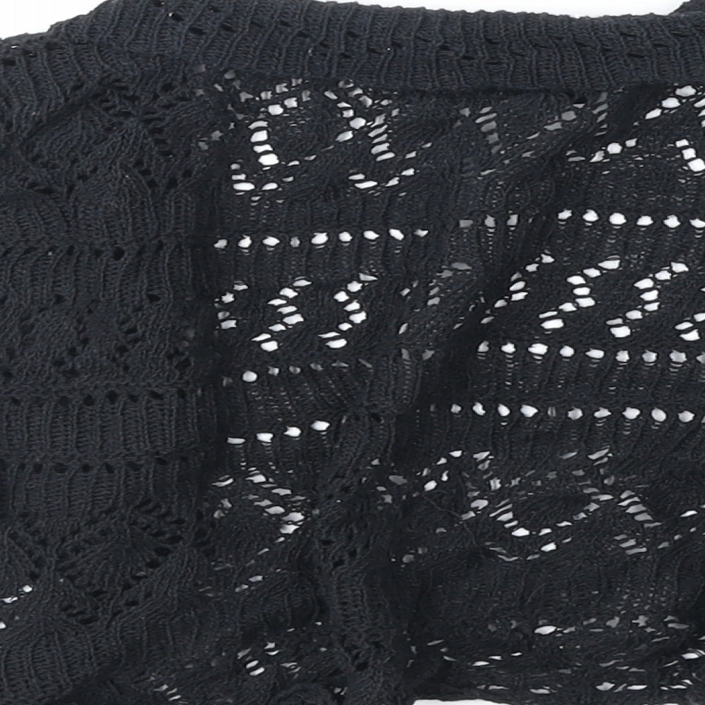 Whisper Womens Black V-Neck Acrylic Cardigan Jumper Size S