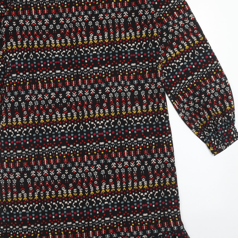 papaya Womens Multicoloured Geometric Polyester Mermaid Size 10 V-Neck Button