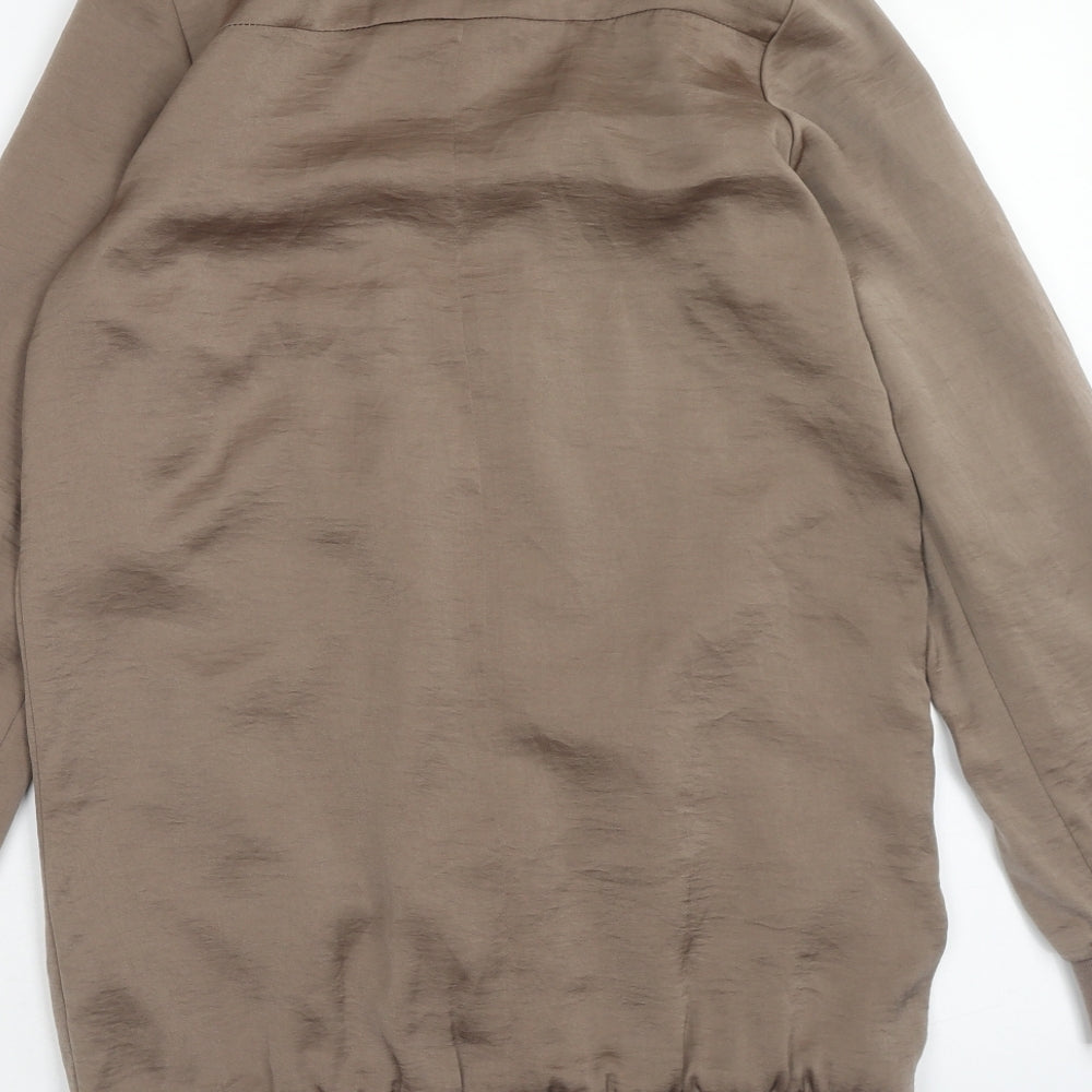 New Look Womens Brown Bomber Jacket Jacket Size 8 Zip