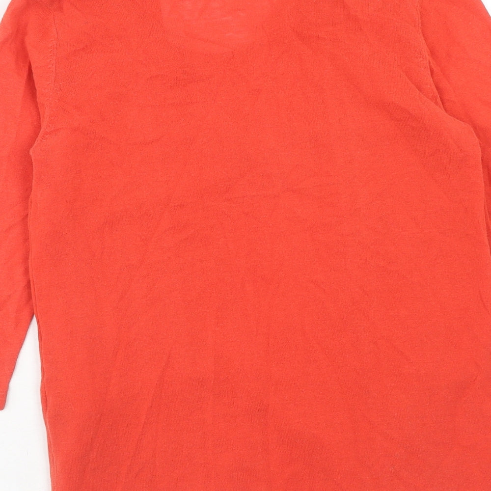 NEXT Womens Red Floral Cotton Basic Blouse Size 6 Scoop Neck - Twin Set