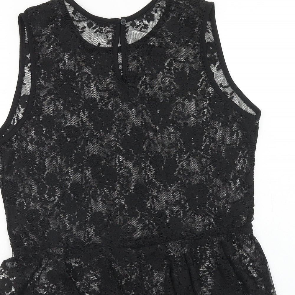 Atmosphere Womens Black Polyester Basic Tank Size 14 Boat Neck