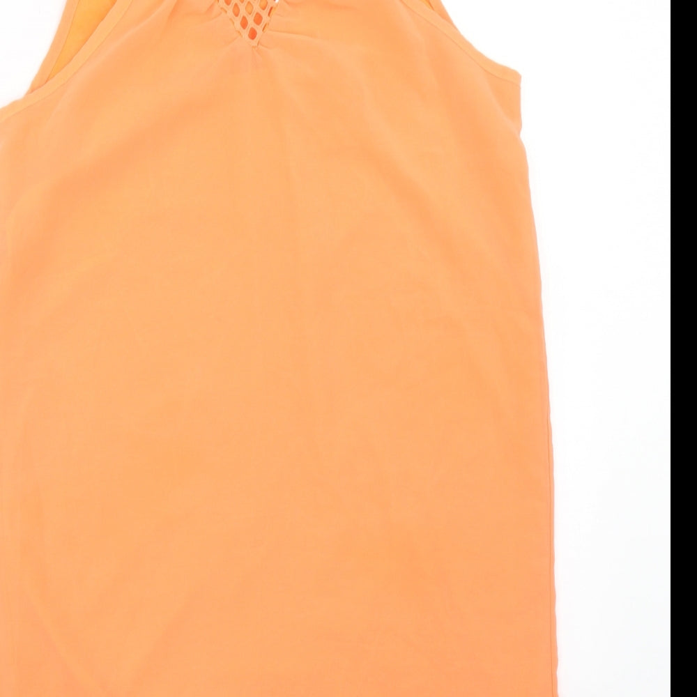 Preworn Womens Orange Polyester Basic Tank Size 2XL Round Neck