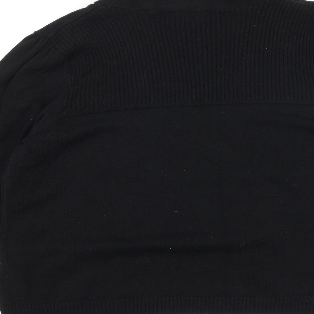 Wallis Womens Black V-Neck 100% Cotton Cardigan Jumper Size M